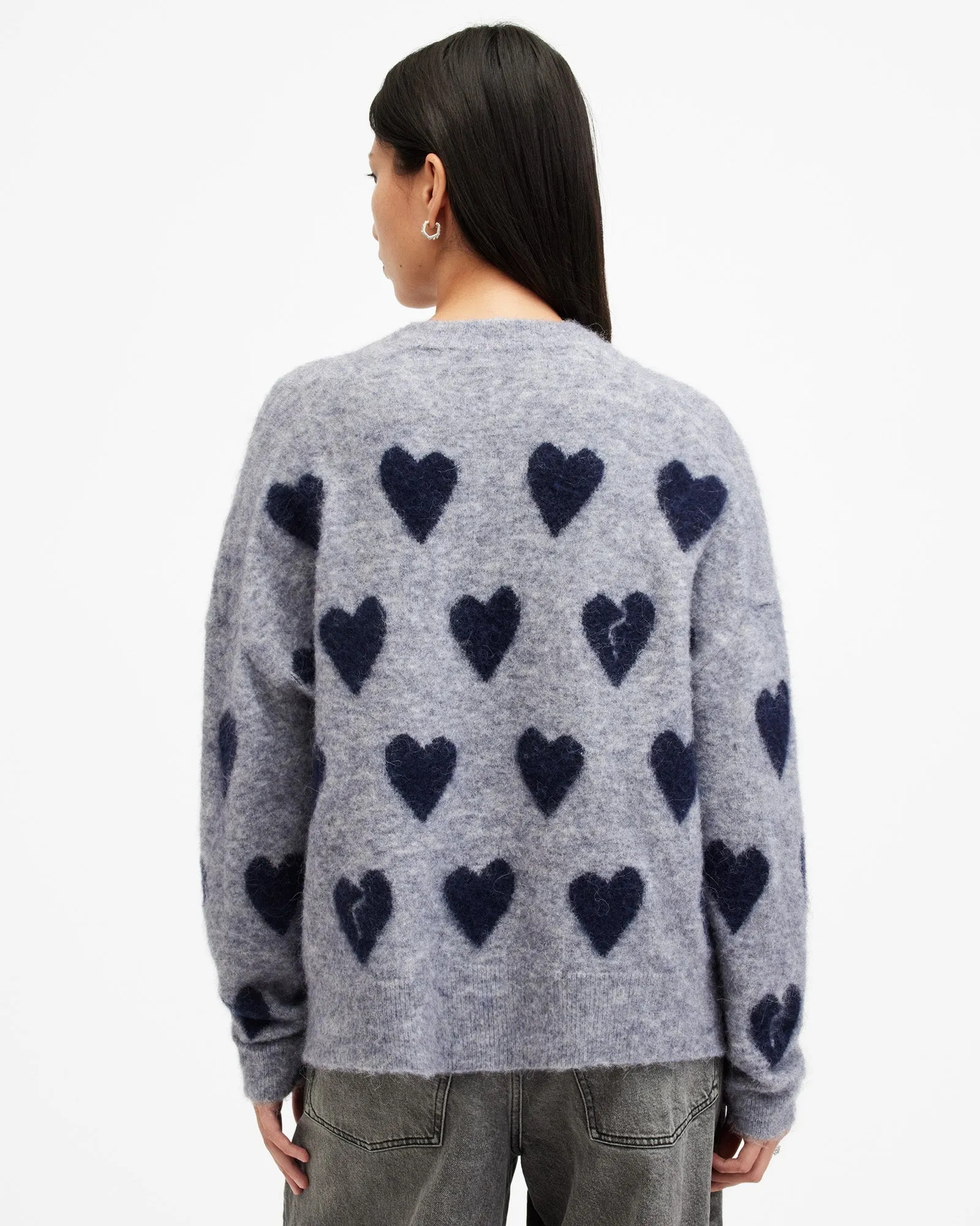 Amora Love Heart Jacquard Brushed Jumper