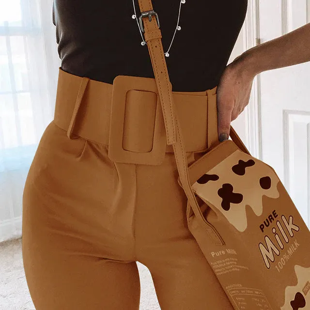 High Waist Ankle Length Suit Trousers
