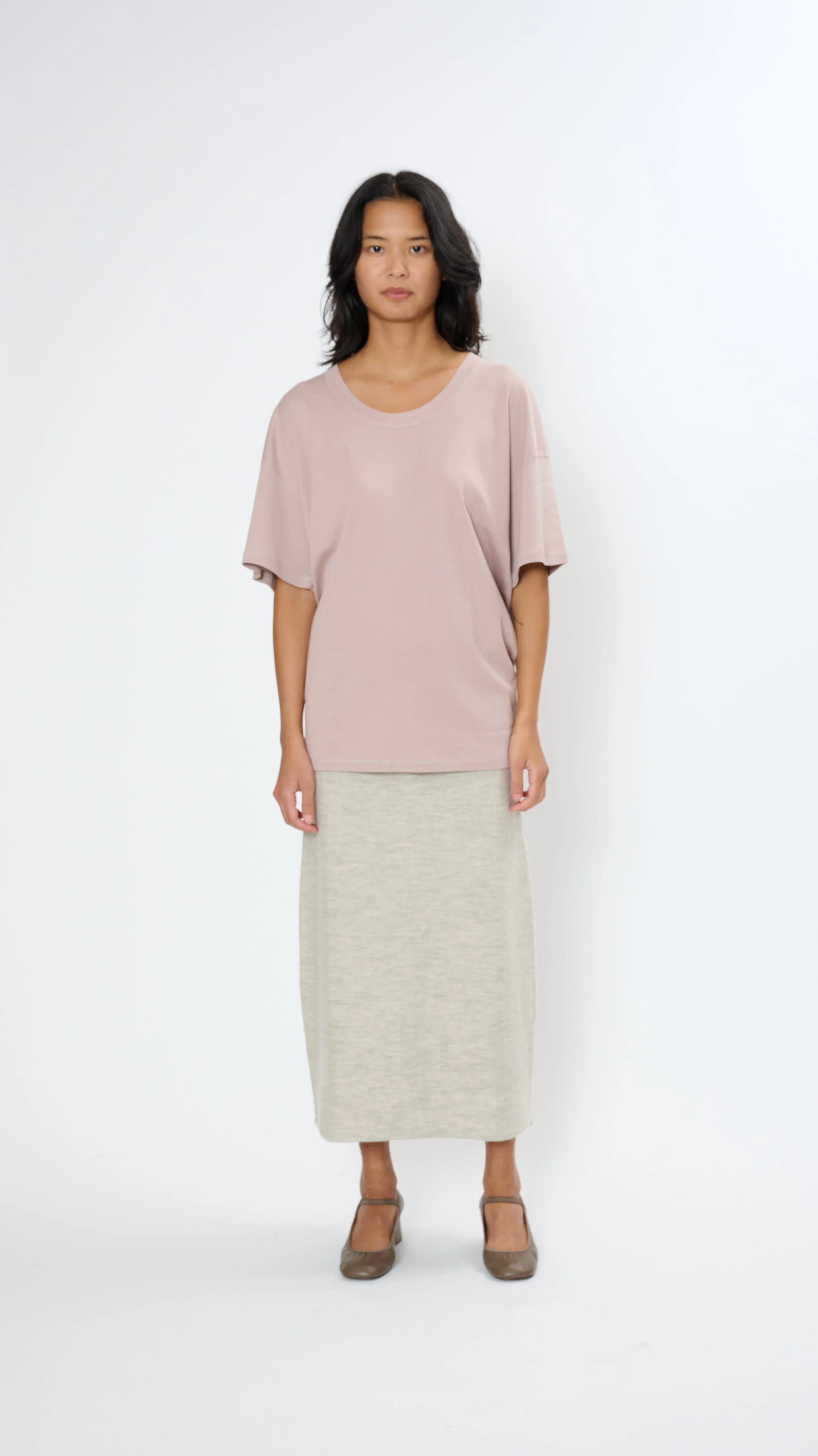 Rib T-Shirt in Violet Ice
