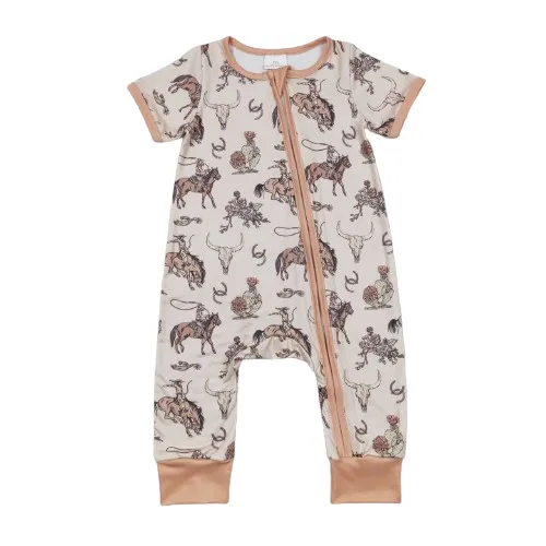 Western Baby Romper Ride 'em Cowboy Zip - Baby Jumpsuit
